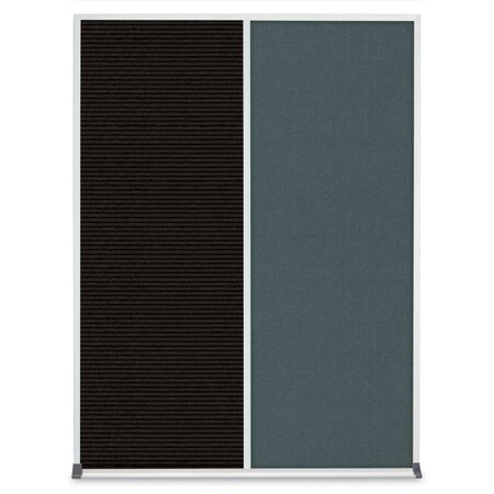United Visual Products Double Door Radius Corkboard, 48"X36", G UV8003-GOLD-BLSPRU